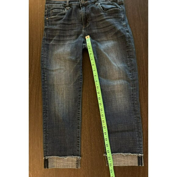 Kut From The Kloth Amy Crop Straight Leg Rolled Raw Hem Jeans Size 6 - Picture 11 of 11